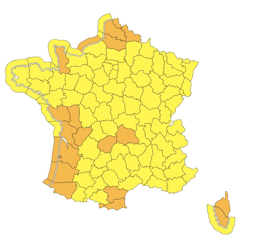 Tempête Benjamin : 18 départements en Vigilance orange jeudi 23 octobre