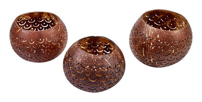 Photophore en noix de coco - écailles