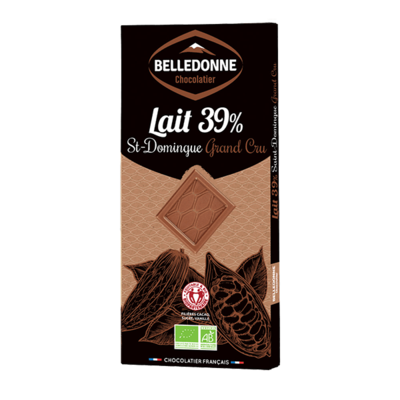 Tablette chocolat au lait 39% bio