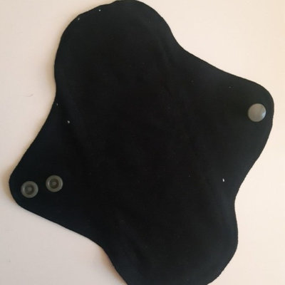 Protège slip en coton bio lavable Noir - 19 cm