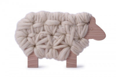 Kit de fabrication tricot Woody mouton en laine écrue