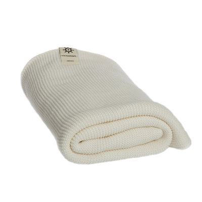 Serviette de bain blanche en coton bio tricoté 1,5 x 1 m