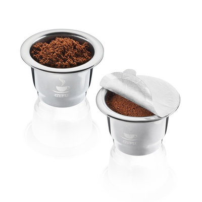 Lot de 2 capsules à café réutilisables en inox