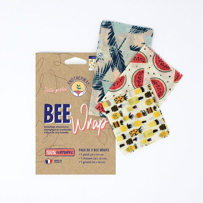 Bee Wrap 3 emballages réutilisables Ananas taille S