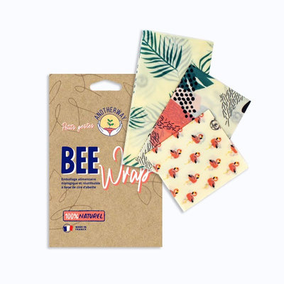 Bee Wrap 3 emballages réutilisables Flamant rose taille S
