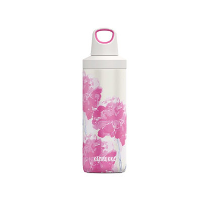 Bouteille isotherme Reno Pink Blossom  inox et anti fuite